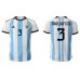 Argentina Nicolas Tagliafico #3 Hemma matchtröja VM 2022 Kortärmad Billigt